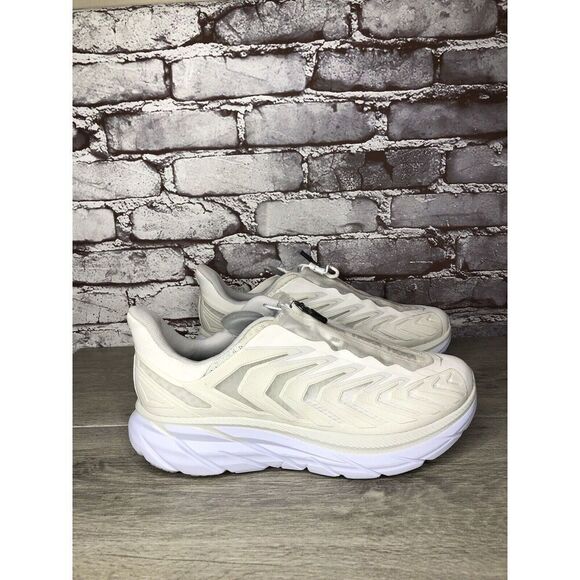 HOKA Project Clifton Blanc de Blanc Lunar White Mesh Center Zip Gym Shoes Men 8M main image 16